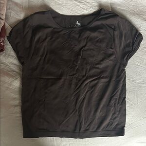 Free People Dark Brown Short Sleeve Tee